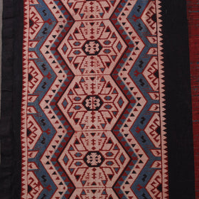 Natural dyed brush design cotton fabric 09 - handcrafted