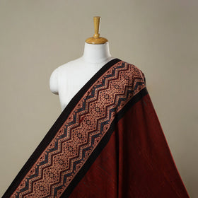 Natural dyed brush design cotton fabric 09 - handcrafted