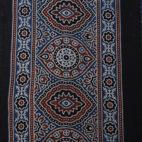 Natural dyed brush design cotton fabric 11 - handcrafted