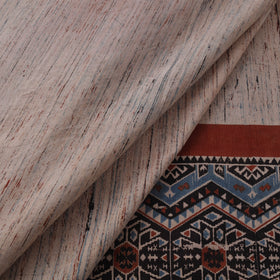 Natural dyed brush design cotton fabric 13 - handcrafted