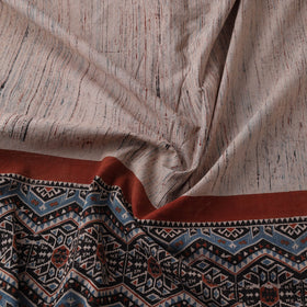 Natural dyed brush design cotton fabric 13 - handcrafted