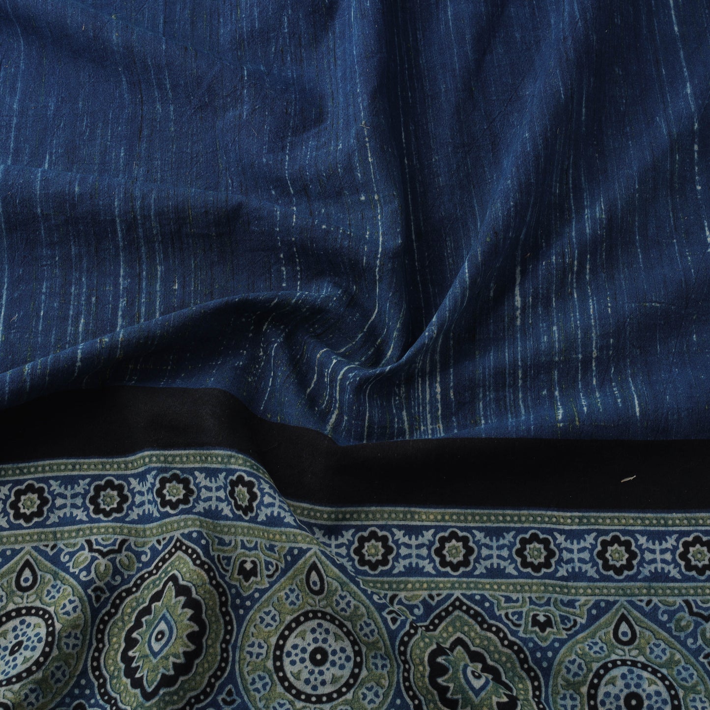 Natural dyed brush design cotton fabric 14 - handcrafted