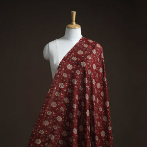 Natural dyed chanderi silk kutch hand block ajrakh print