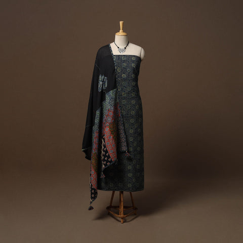 Natural dyed cotton 2pc unstitched dress material