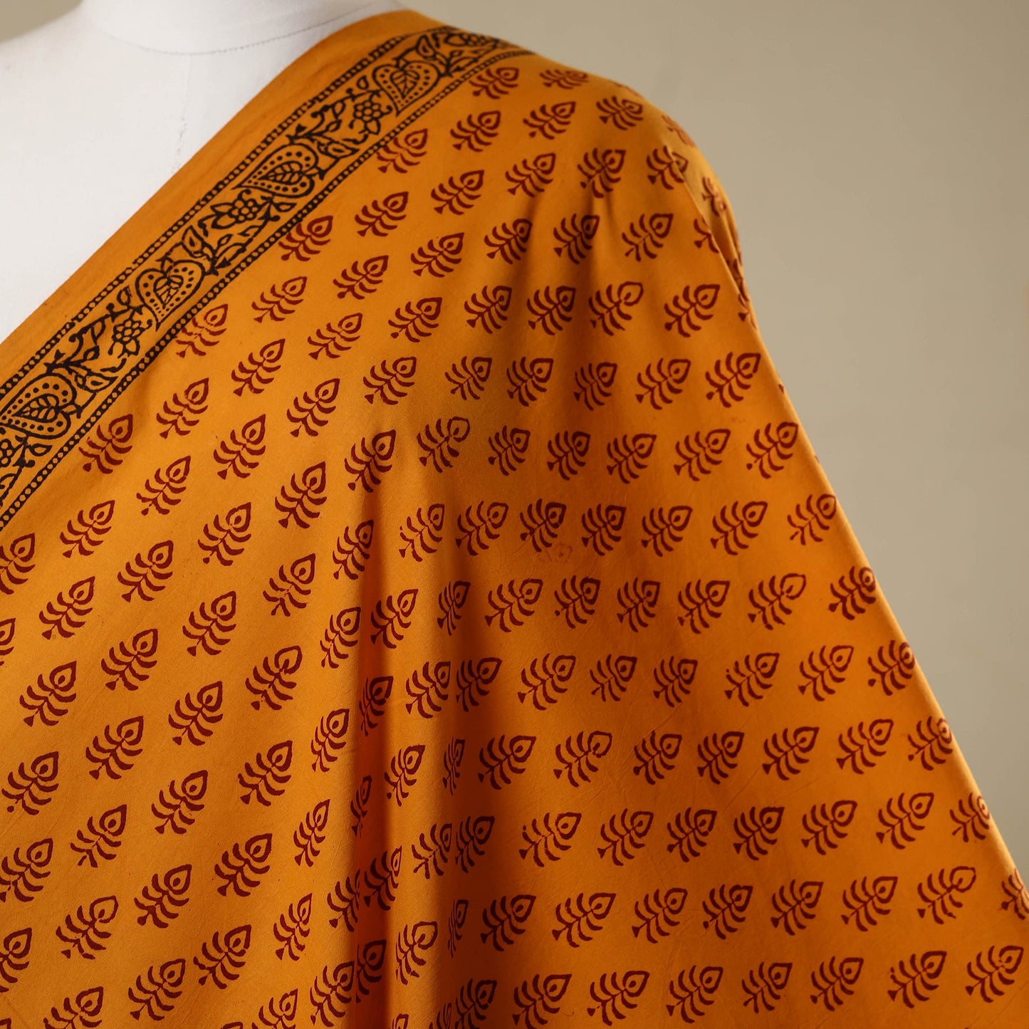 Natural dyed cotton bagh fabric 13 - handcrafted