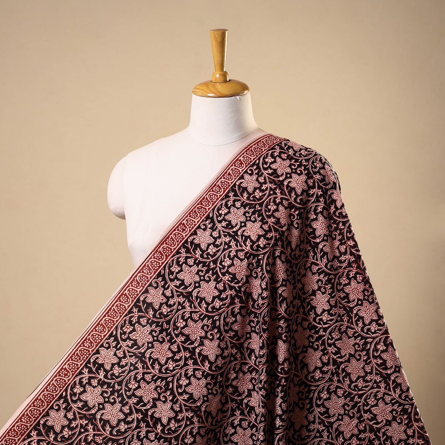 Natural dyed cotton bagh fabric 37 - handcrafted