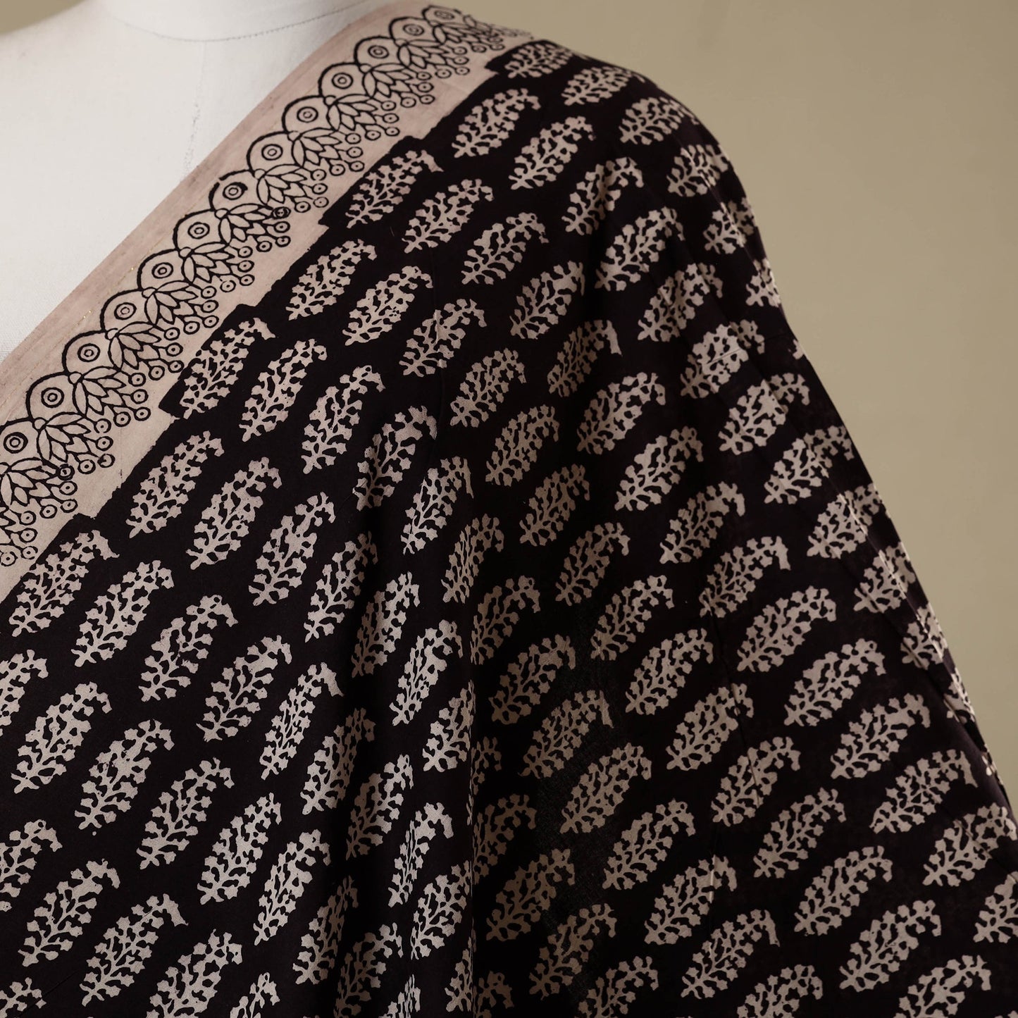 Natural dyed cotton bagh fabric 12 - handcrafted