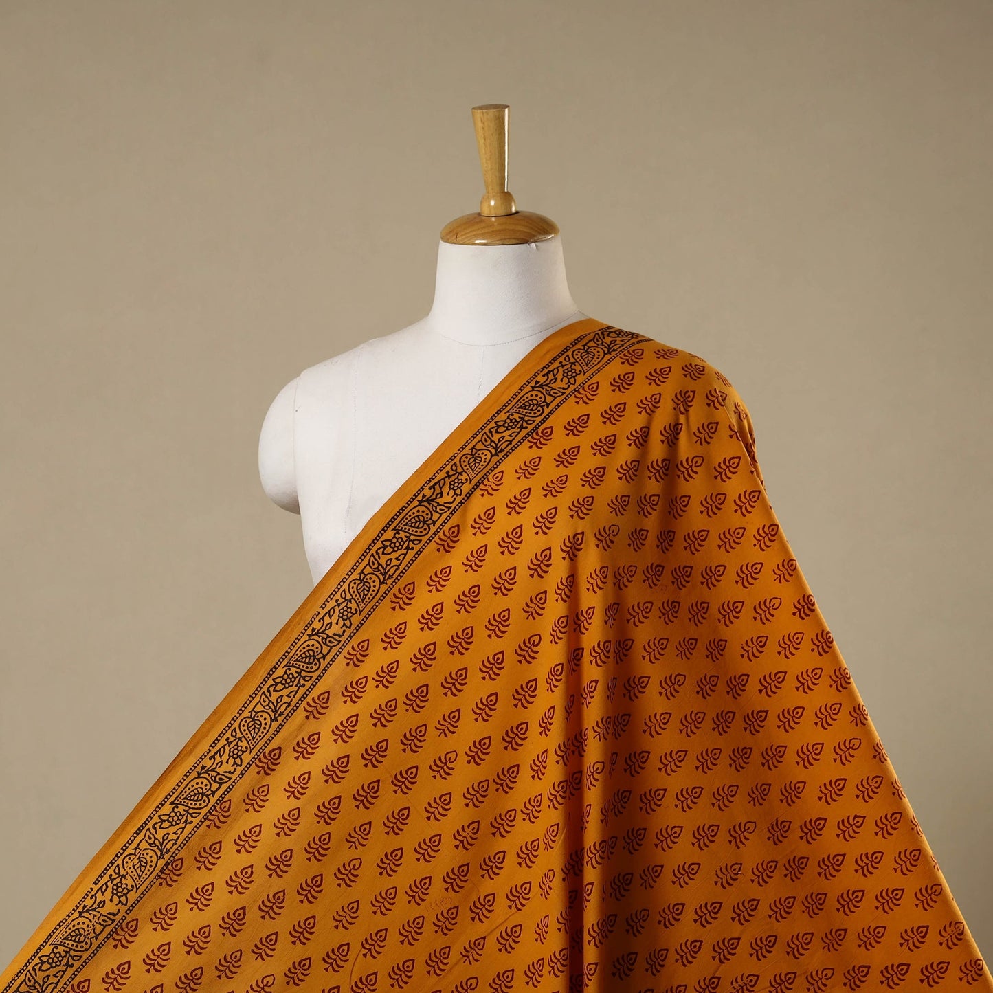 Natural dyed cotton bagh fabric 13 - handcrafted