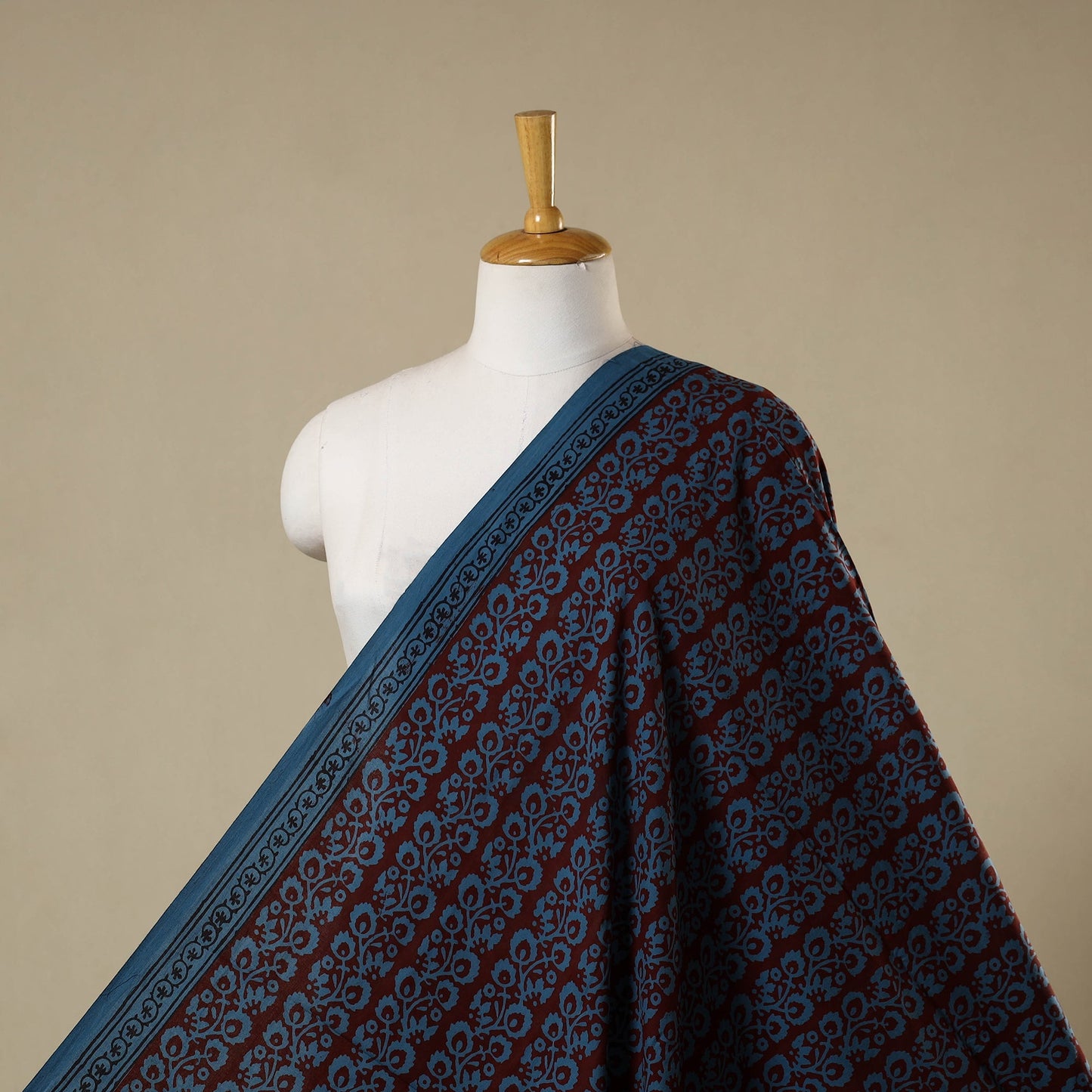Natural dyed cotton bagh fabric 16 - handcrafted