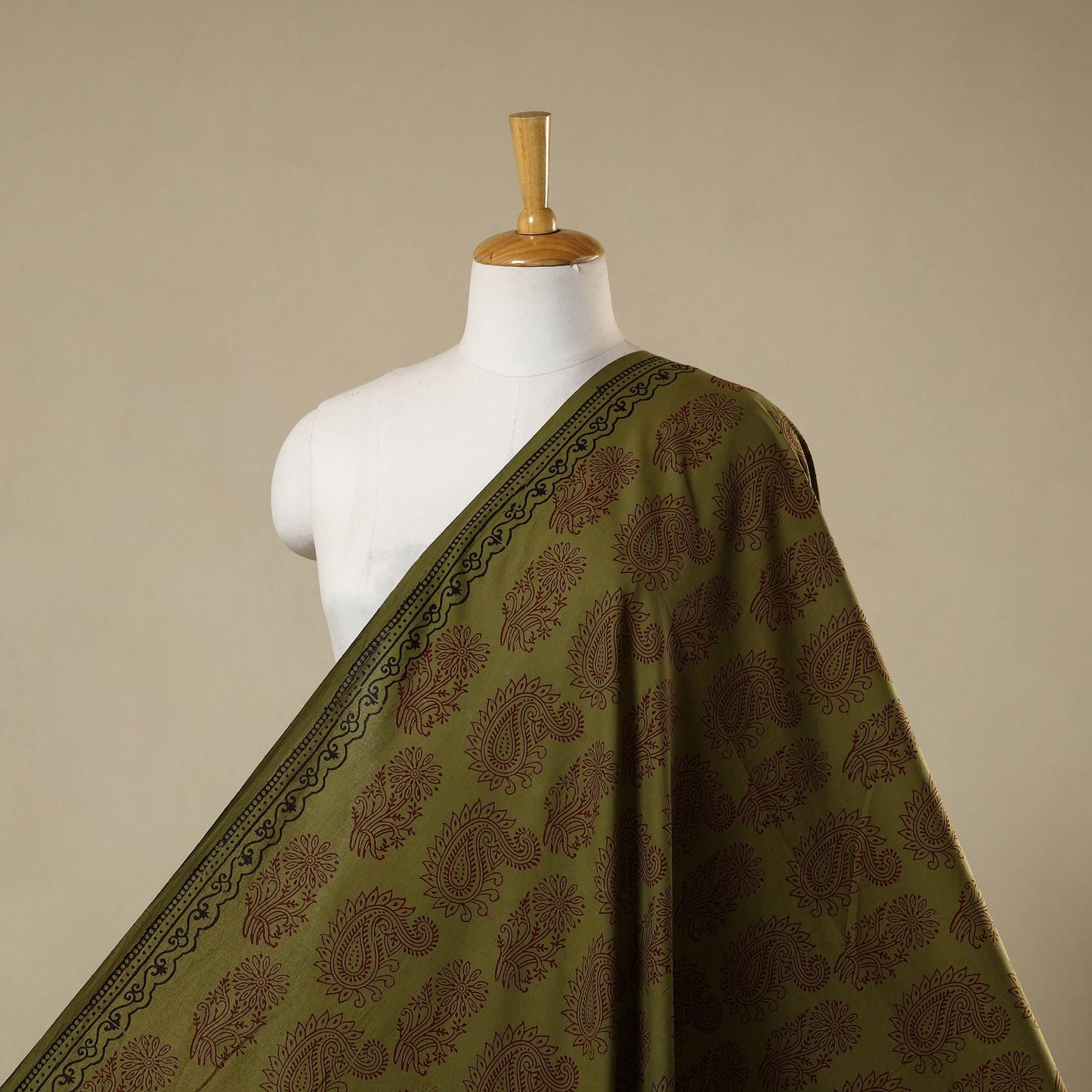 Natural dyed cotton bagh fabric 18 - handcrafted