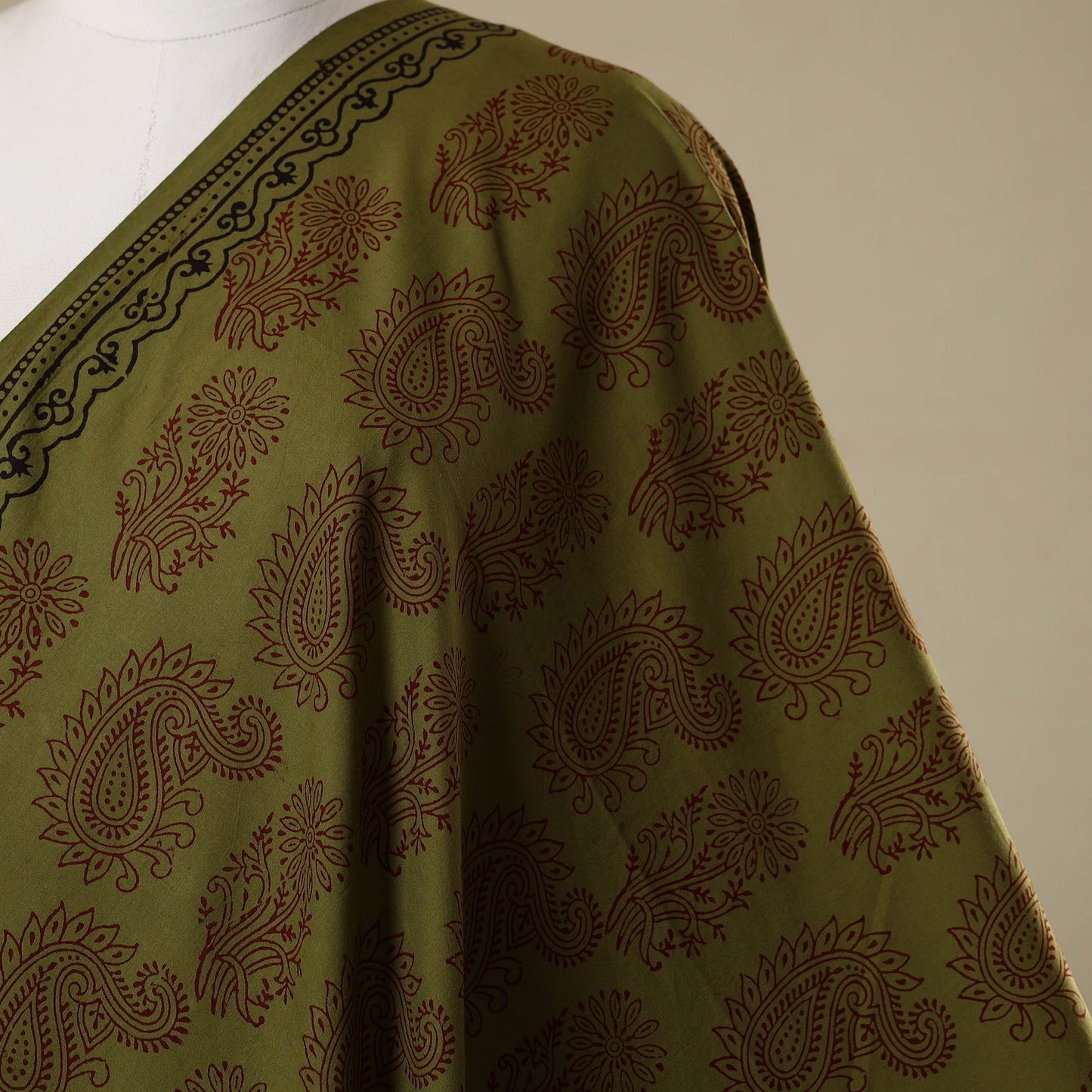 Natural dyed cotton bagh fabric 18 - handcrafted