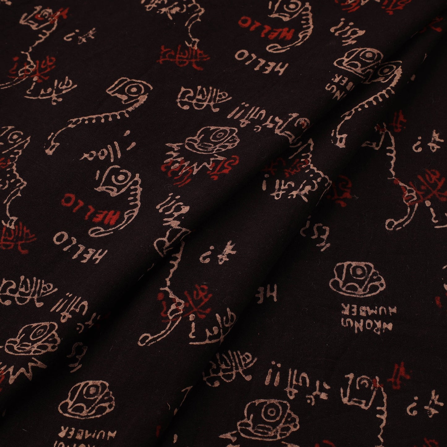 Natural dyed cotton bindaas hand fabric 01 - handcrafted