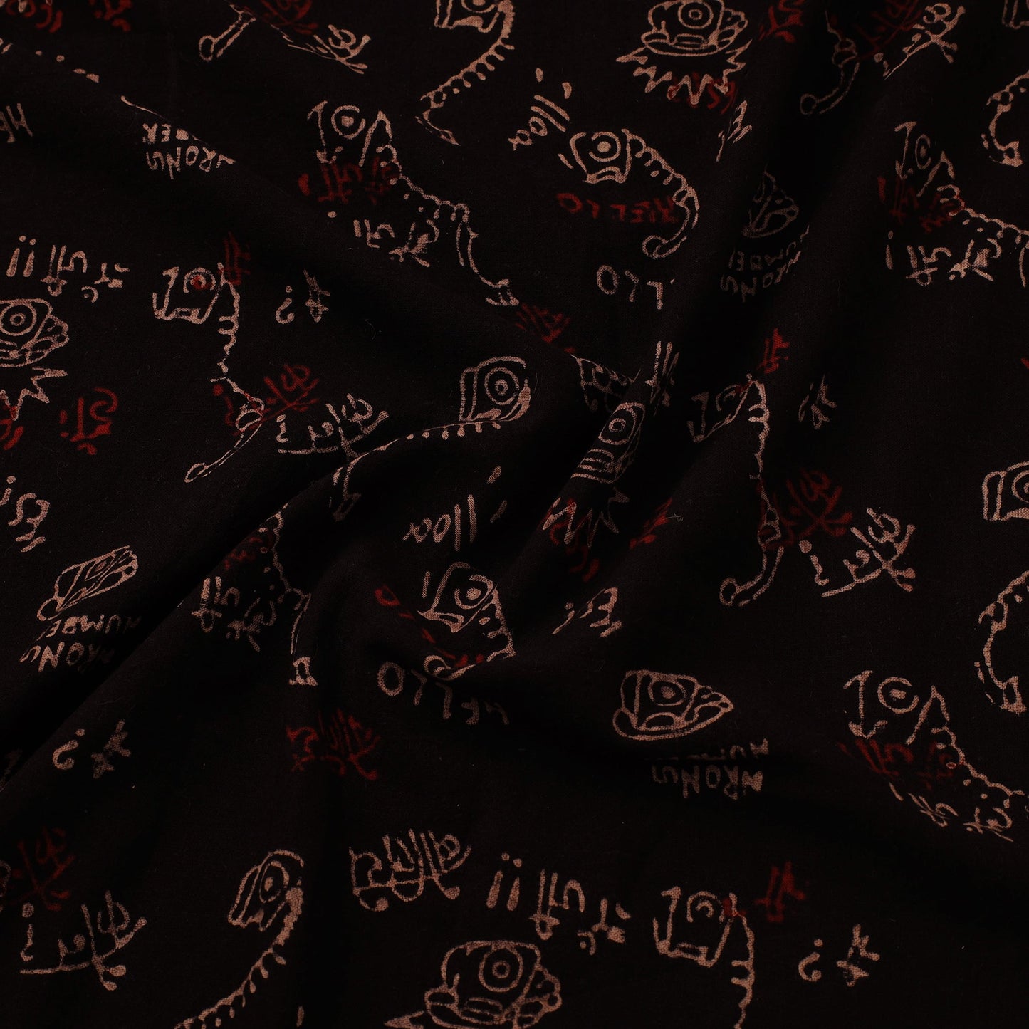 Natural dyed cotton bindaas hand fabric 01 - handcrafted