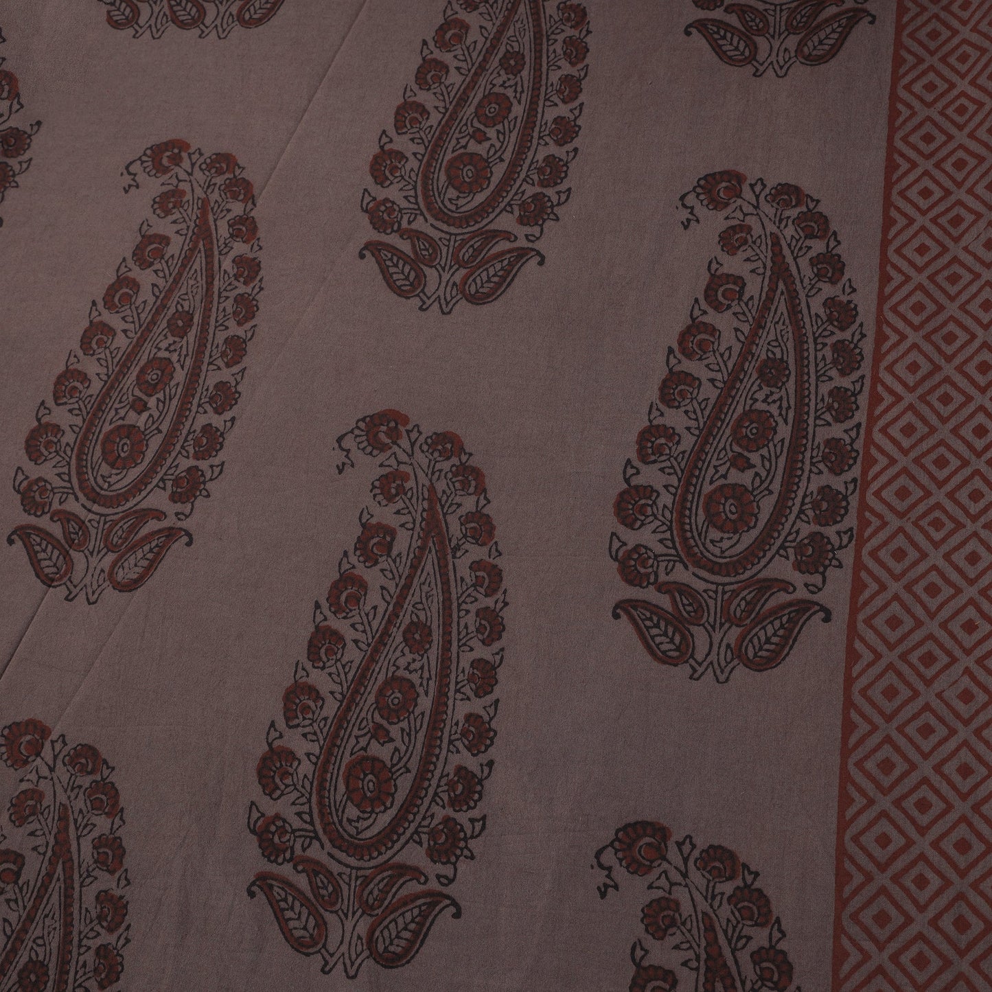 Natural dyed cotton hand bagh fabric 31 - handcrafted