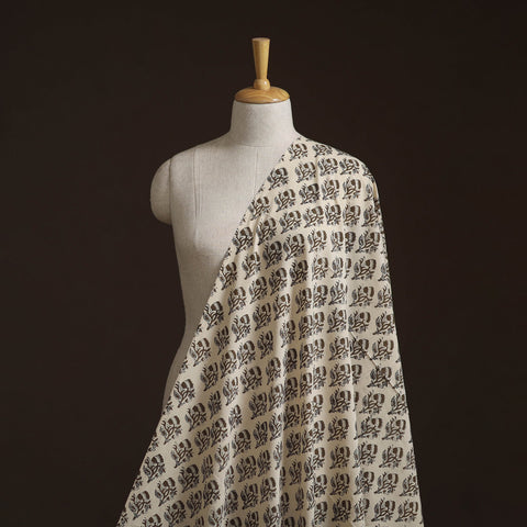 Natural dyed cotton hand block bagru print fabric 01