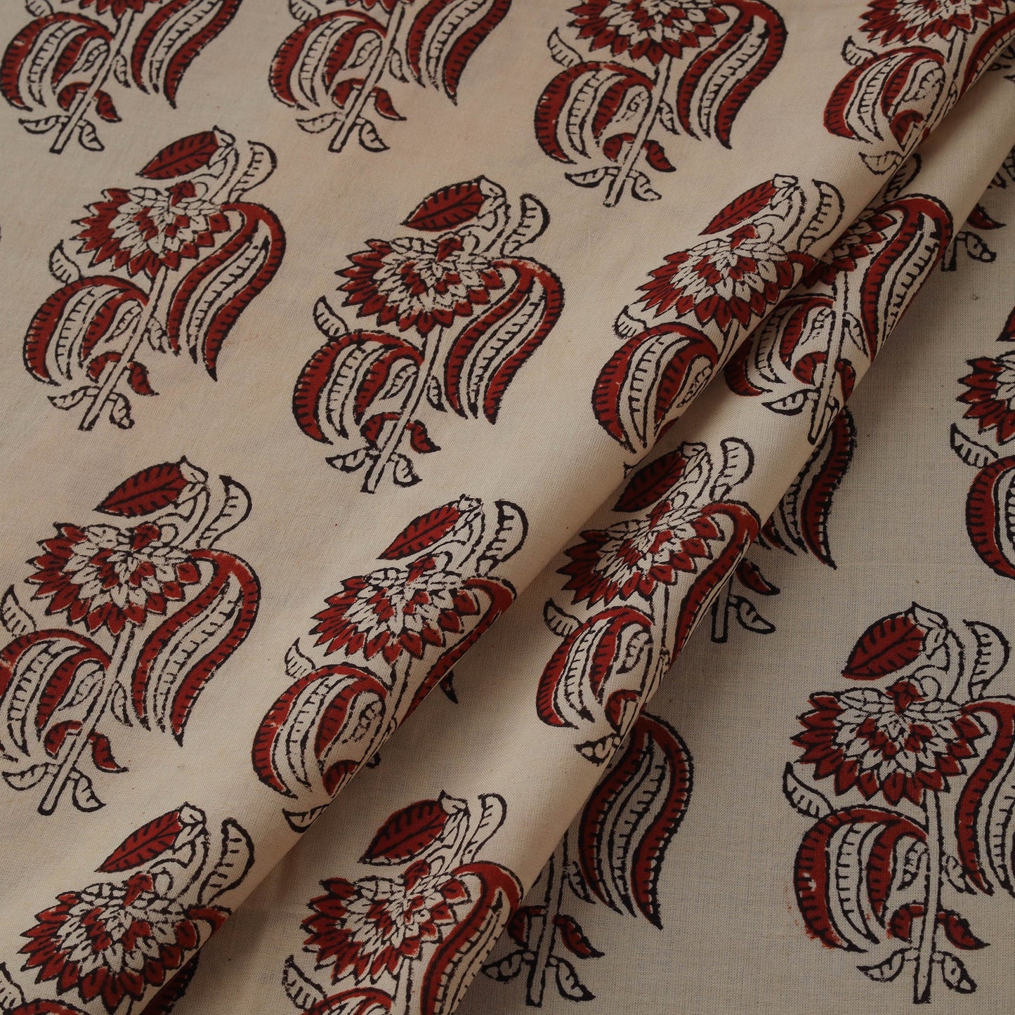 Natural dyed cotton hand block bagru print fabric 03