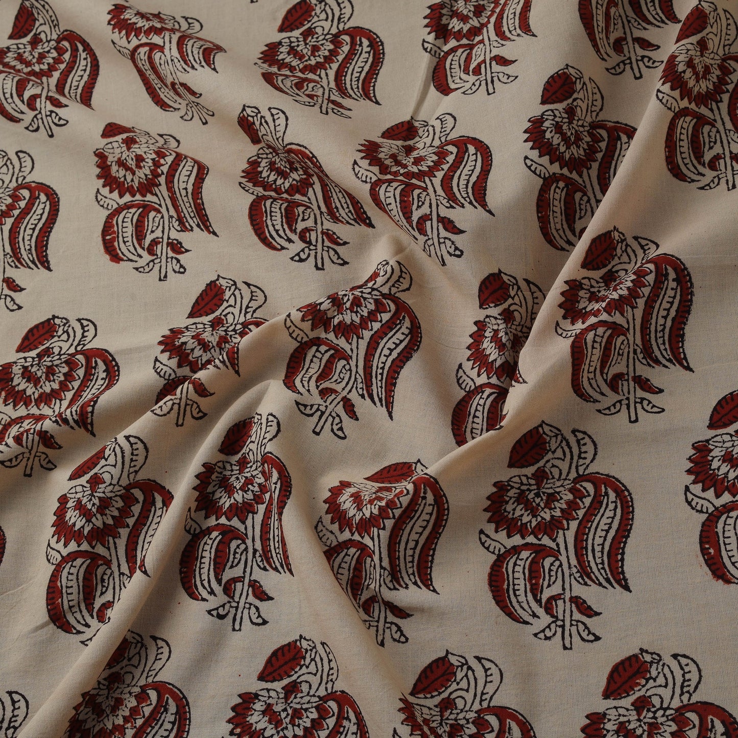 Natural dyed cotton hand block bagru print fabric 03