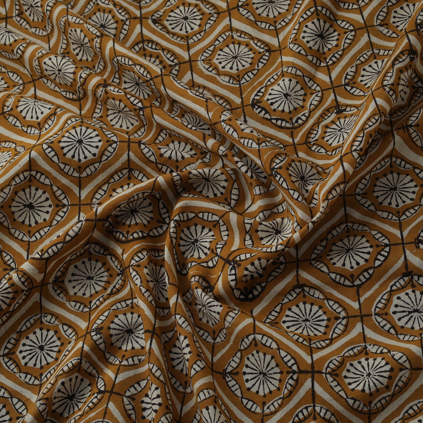 Natural dyed cotton hand block bagru print fabric 06