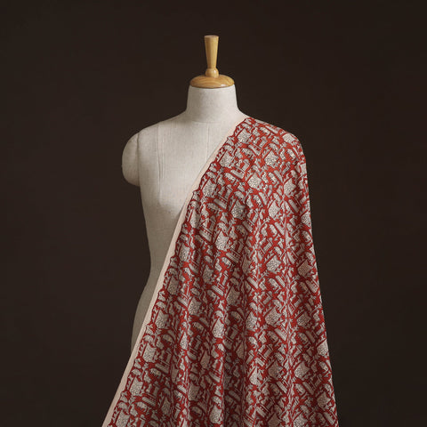 Natural dyed cotton hand block bagru print fabric 07