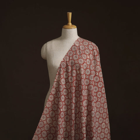 Natural dyed cotton hand block bagru print fabric 08