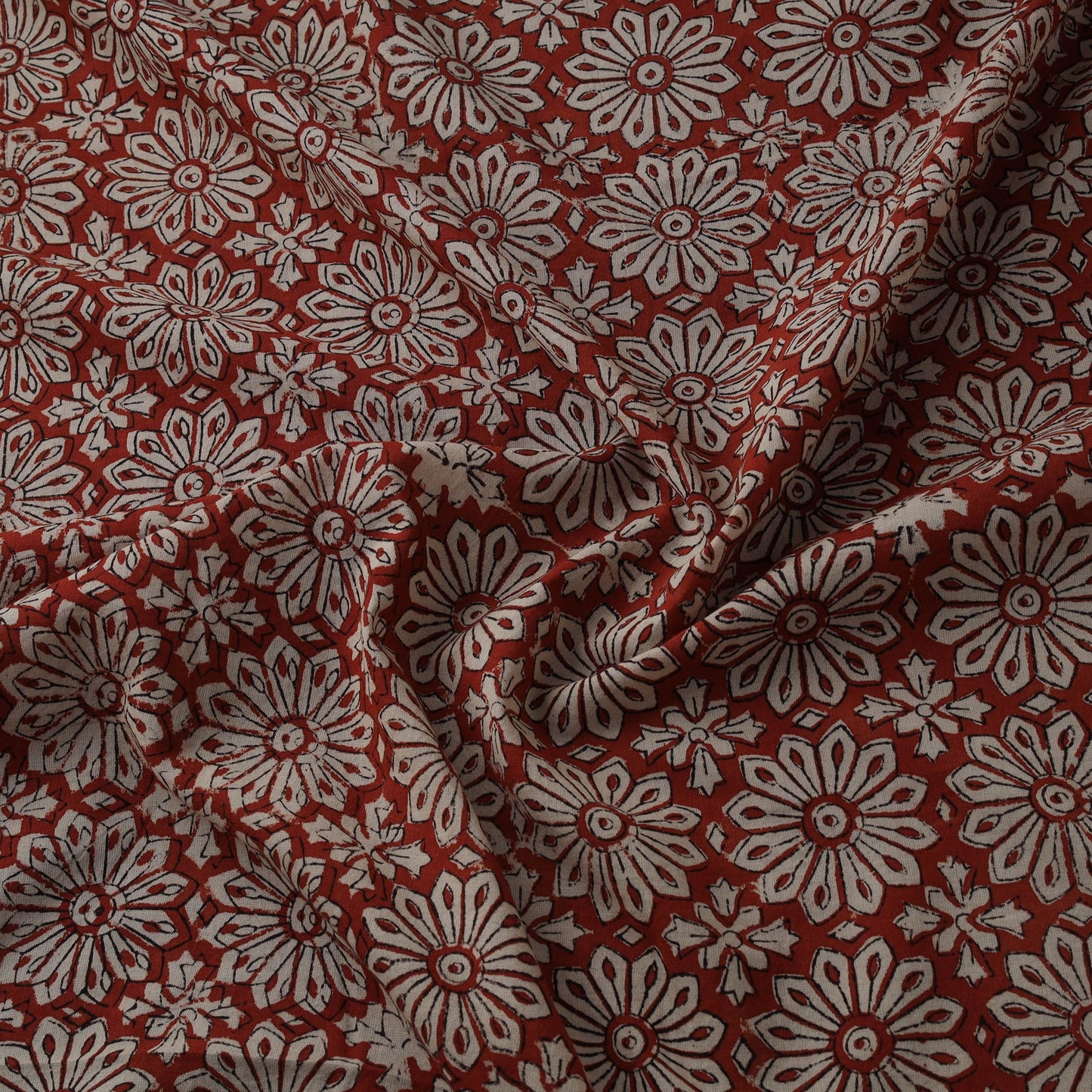 Natural dyed cotton hand block bagru print fabric 08