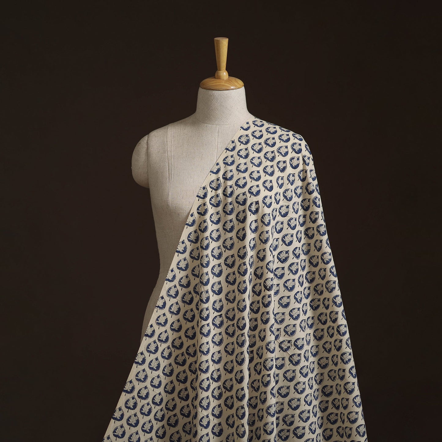 Natural dyed cotton hand block bagru print fabric 09