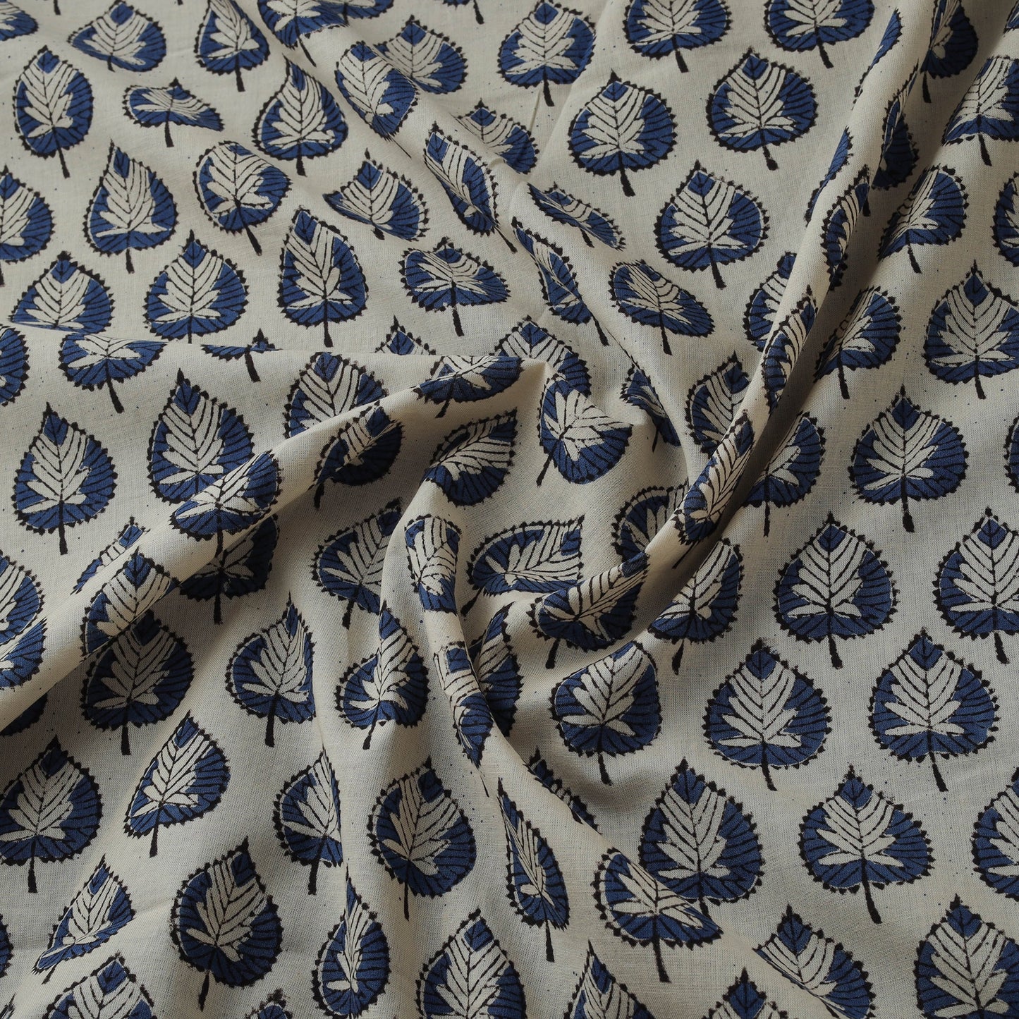 Natural dyed cotton hand block bagru print fabric 09
