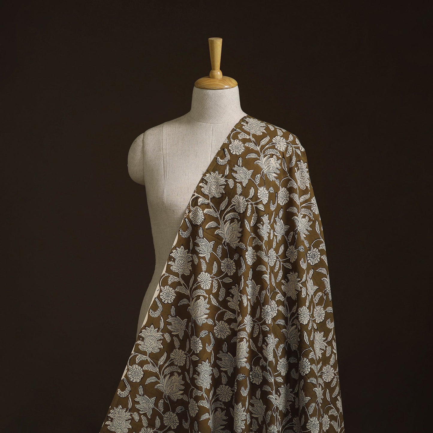 Natural dyed cotton hand block bagru print fabric 11