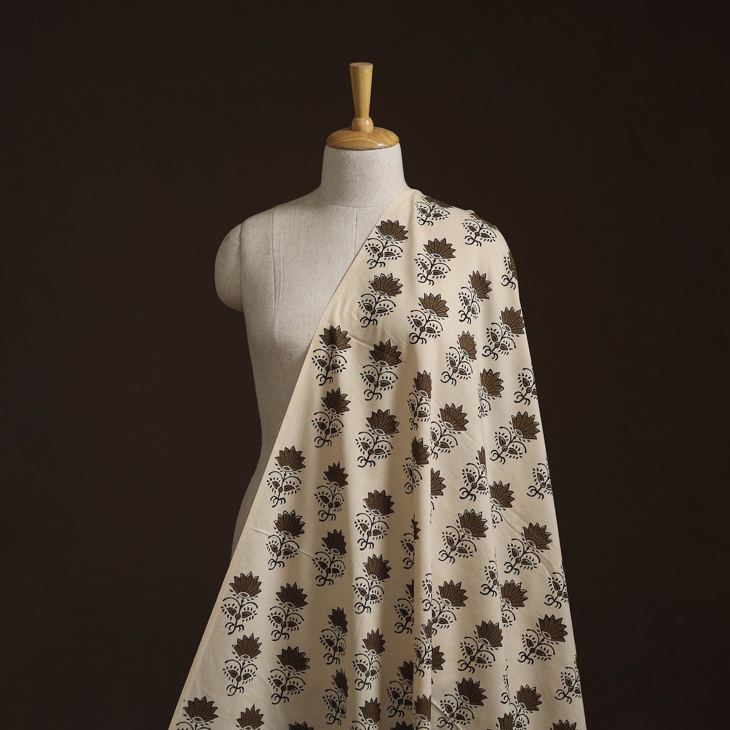 Natural dyed cotton hand block bagru print fabric 12