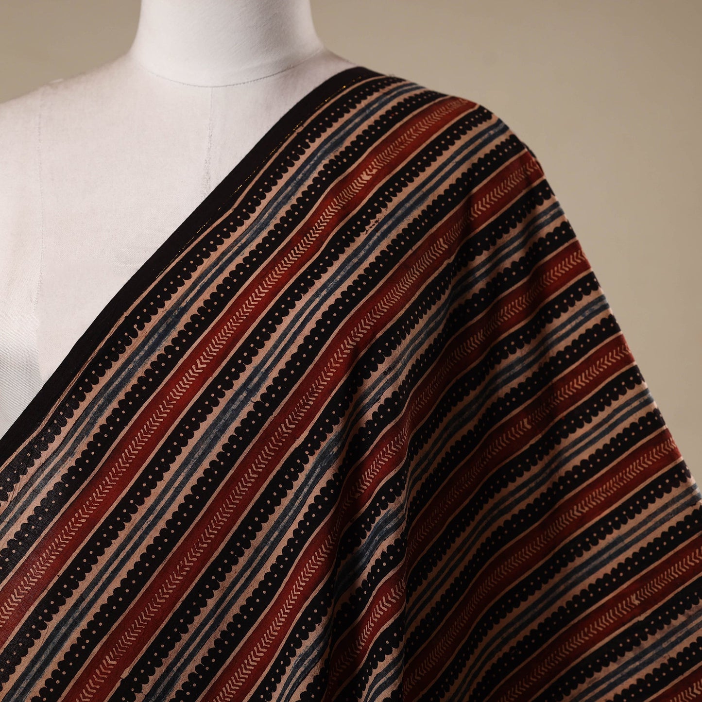 Natural dyed cotton hand fabric 33 - handcrafted
