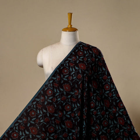 Natural dyed cotton hand jahota fabric 16 - handcrafted