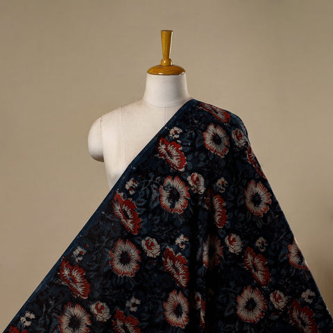 Natural dyed cotton hand jahota fabric 17 - handcrafted