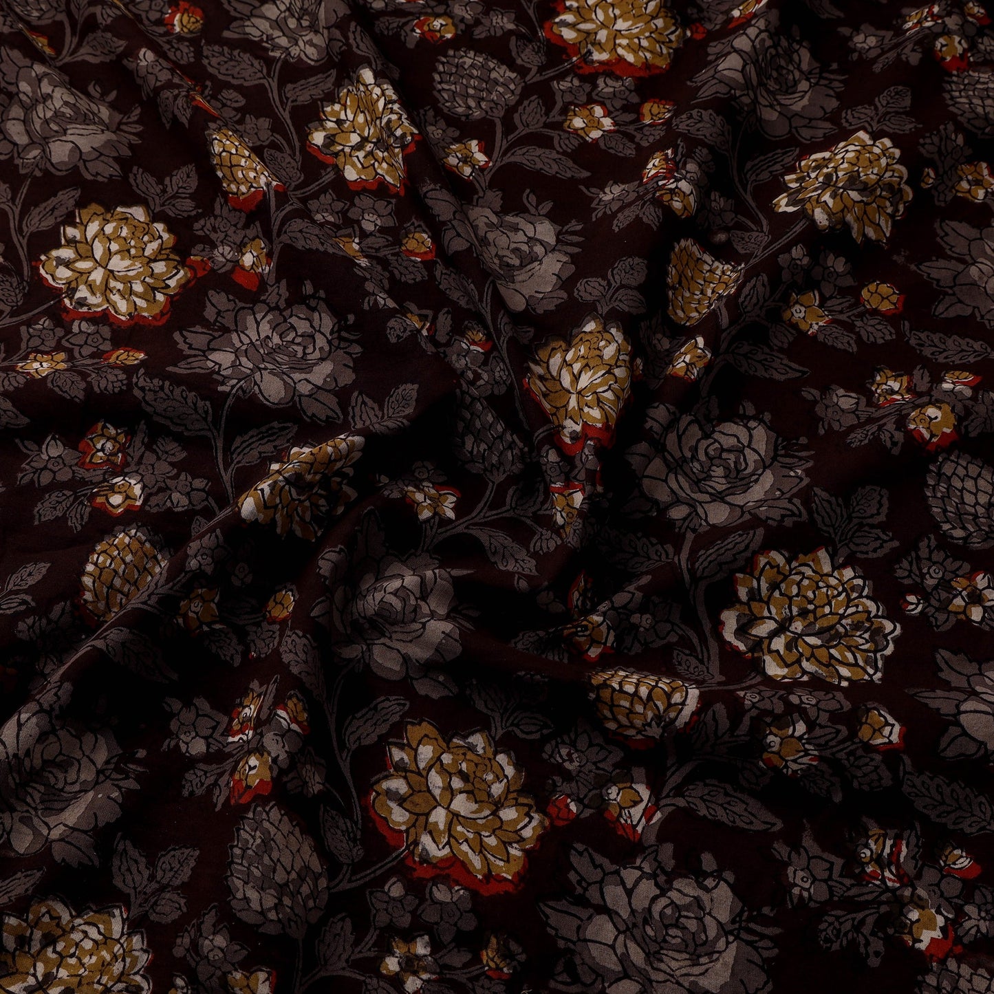 Natural dyed cotton hand jahota fabric 18 - handcrafted