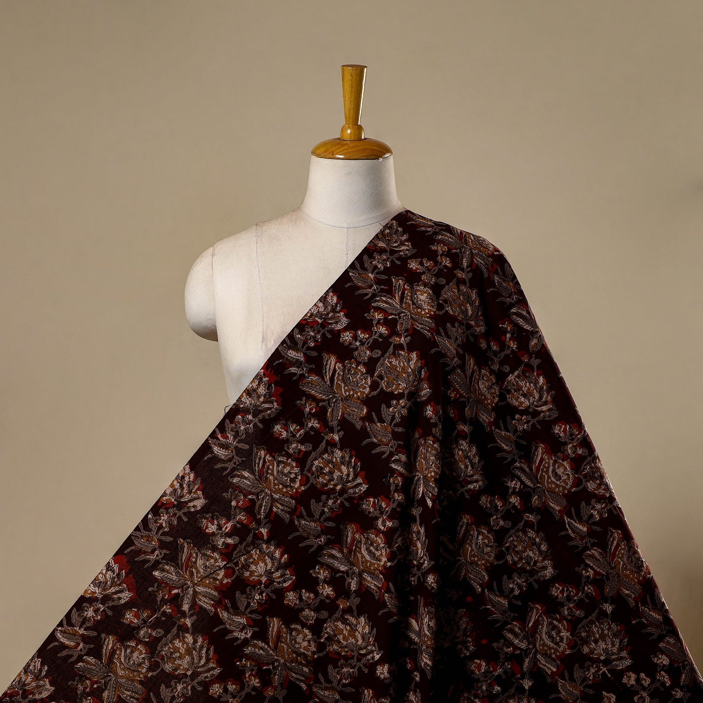 Natural dyed cotton hand jahota fabric 20 - handcrafted