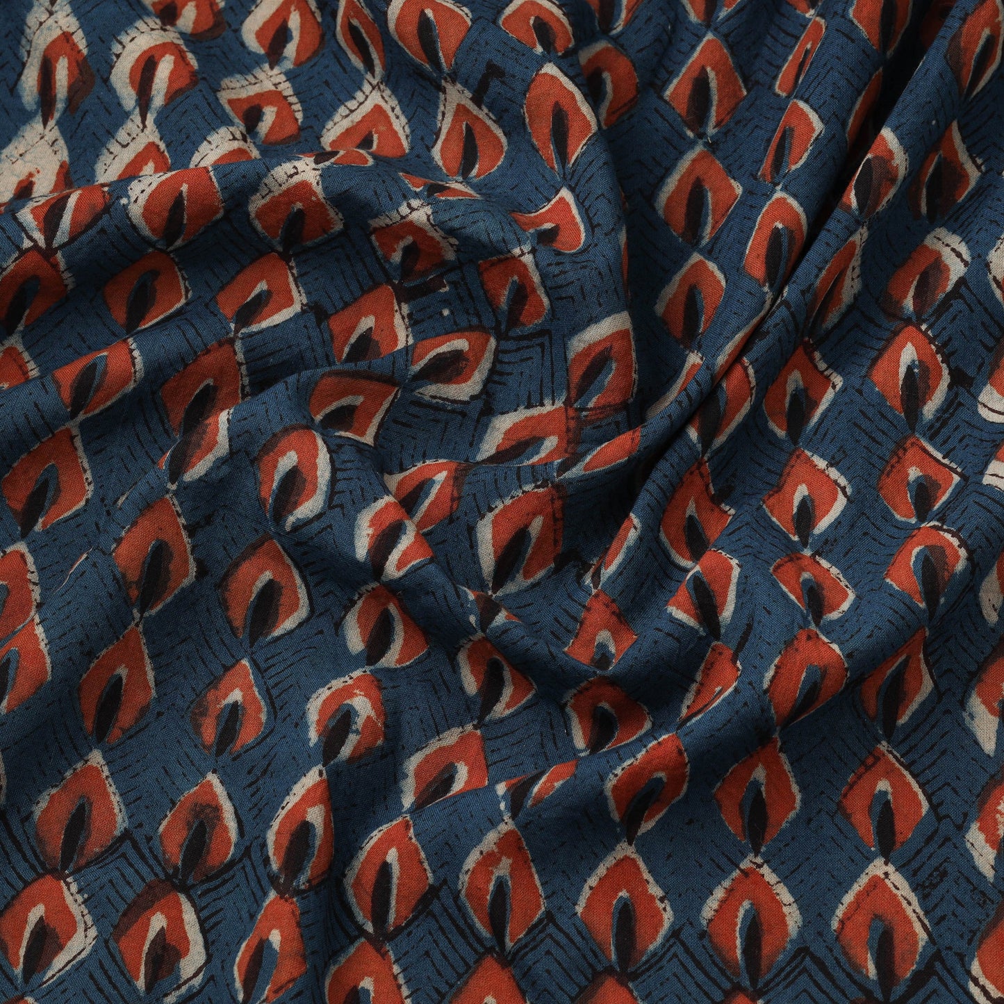 Natural dyed cotton hand pipad fabric 06 - handcrafted