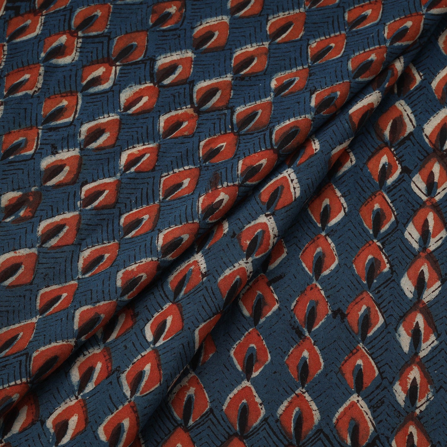 Natural dyed cotton hand pipad fabric 06 - handcrafted