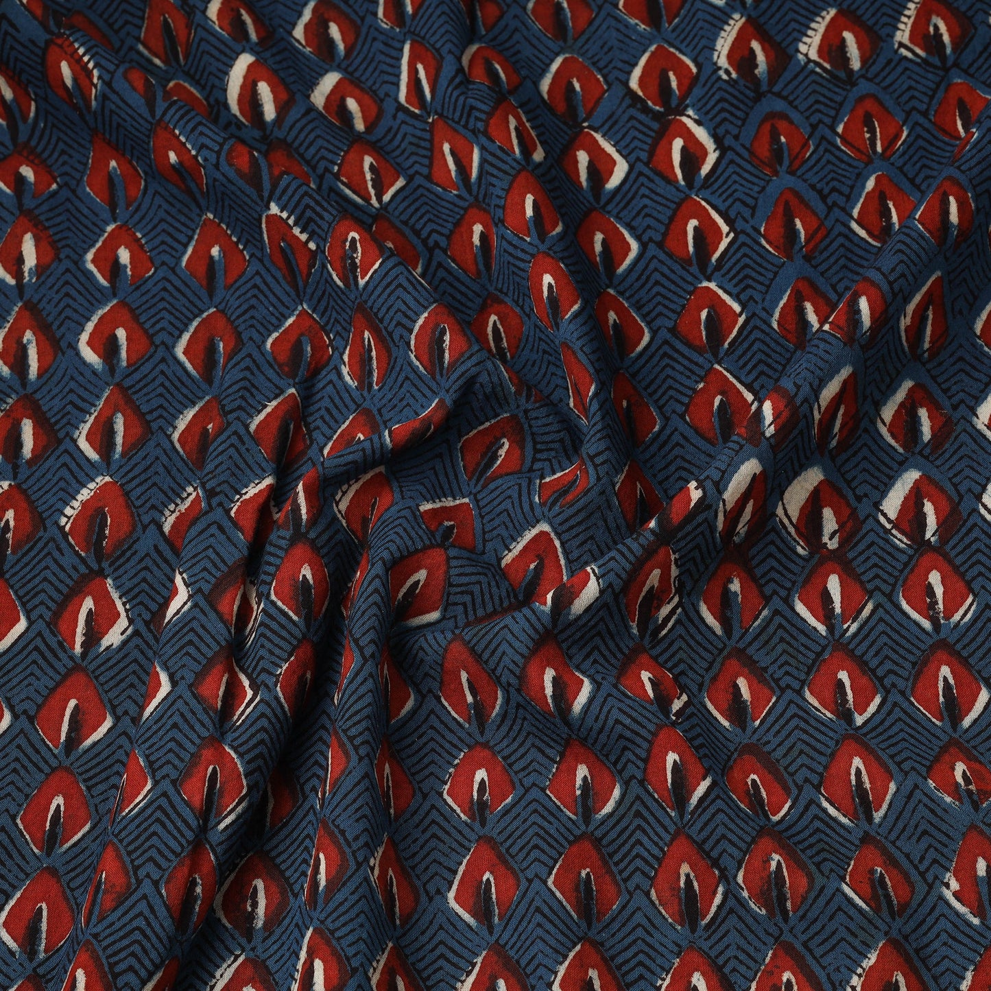 Natural dyed cotton hand pipad fabric 09 - handcrafted