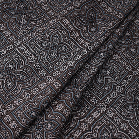  Natural Dyed Cotton Bagh Print Brown Fabric 
