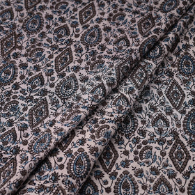 Brown Natural Dyed Cotton Bagh Print Fabric 
