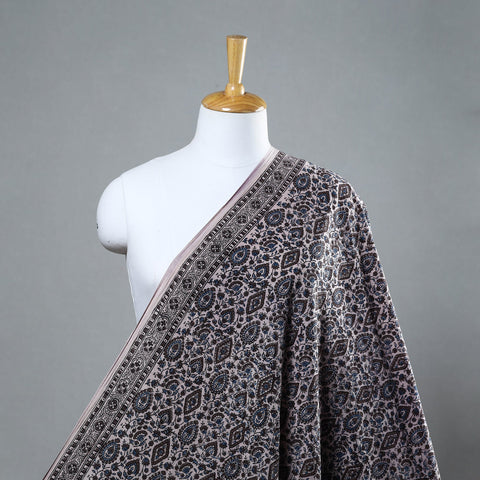 Brown Natural Dyed Cotton Bagh Print Fabric 