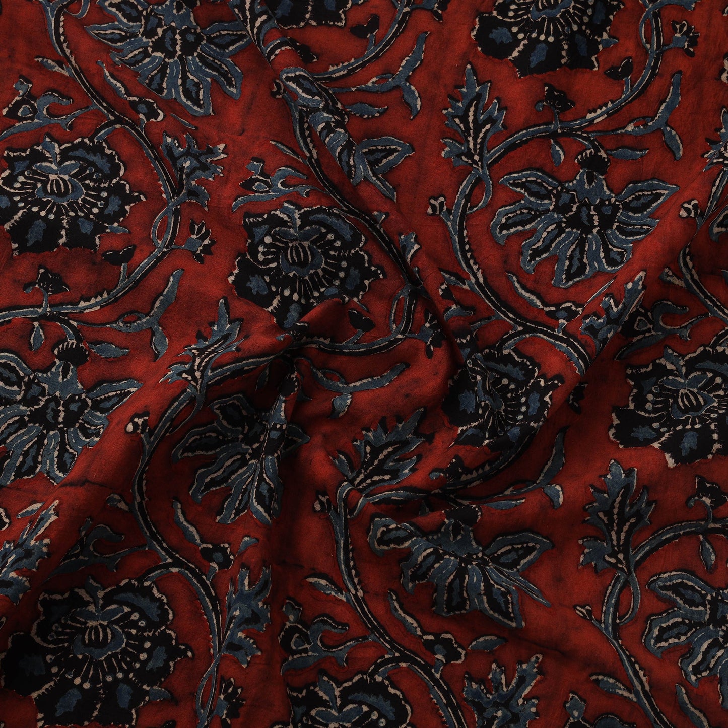 Natural dyed cotton kutch hand block ajrakh print fabric 01