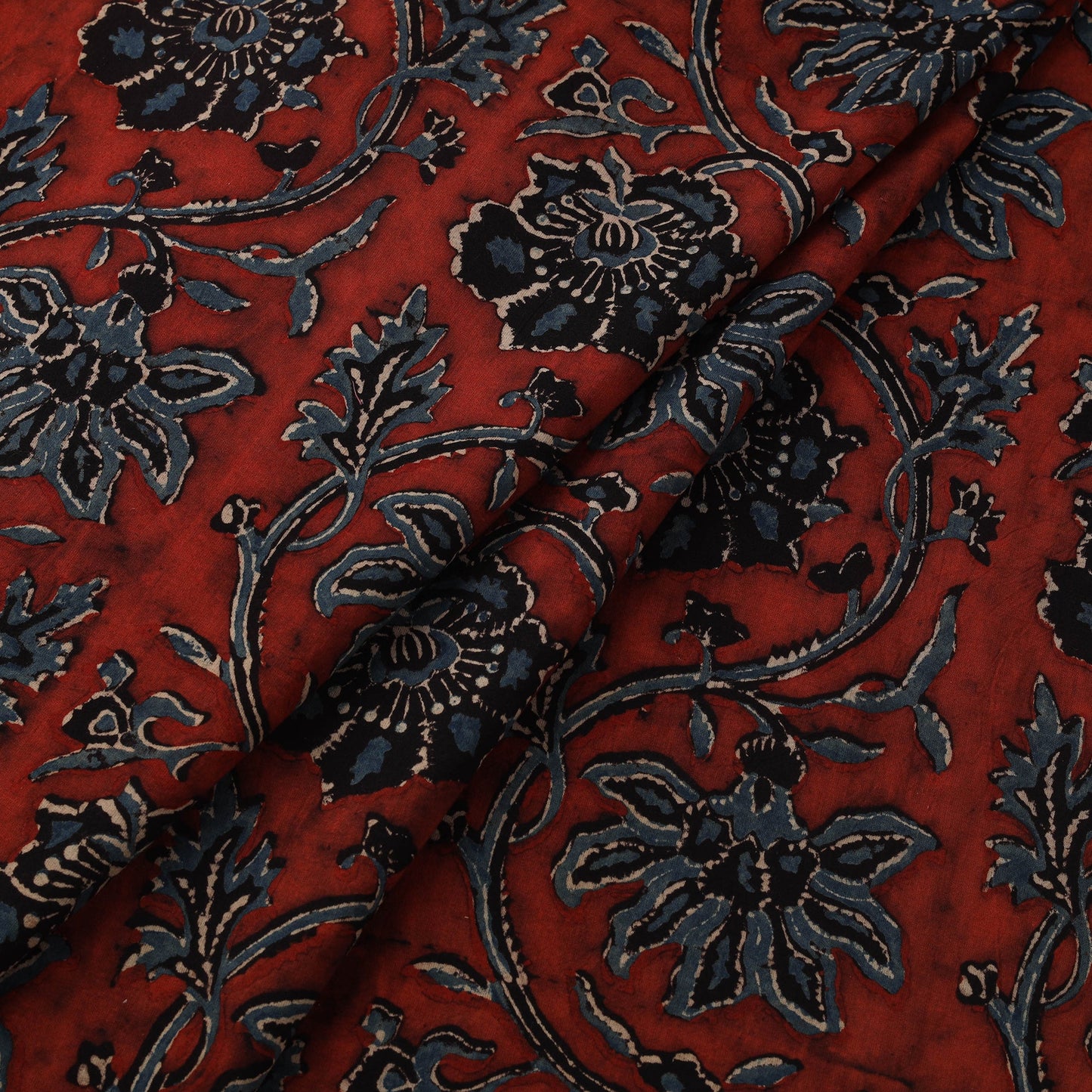 Natural dyed cotton kutch hand block ajrakh print fabric 01