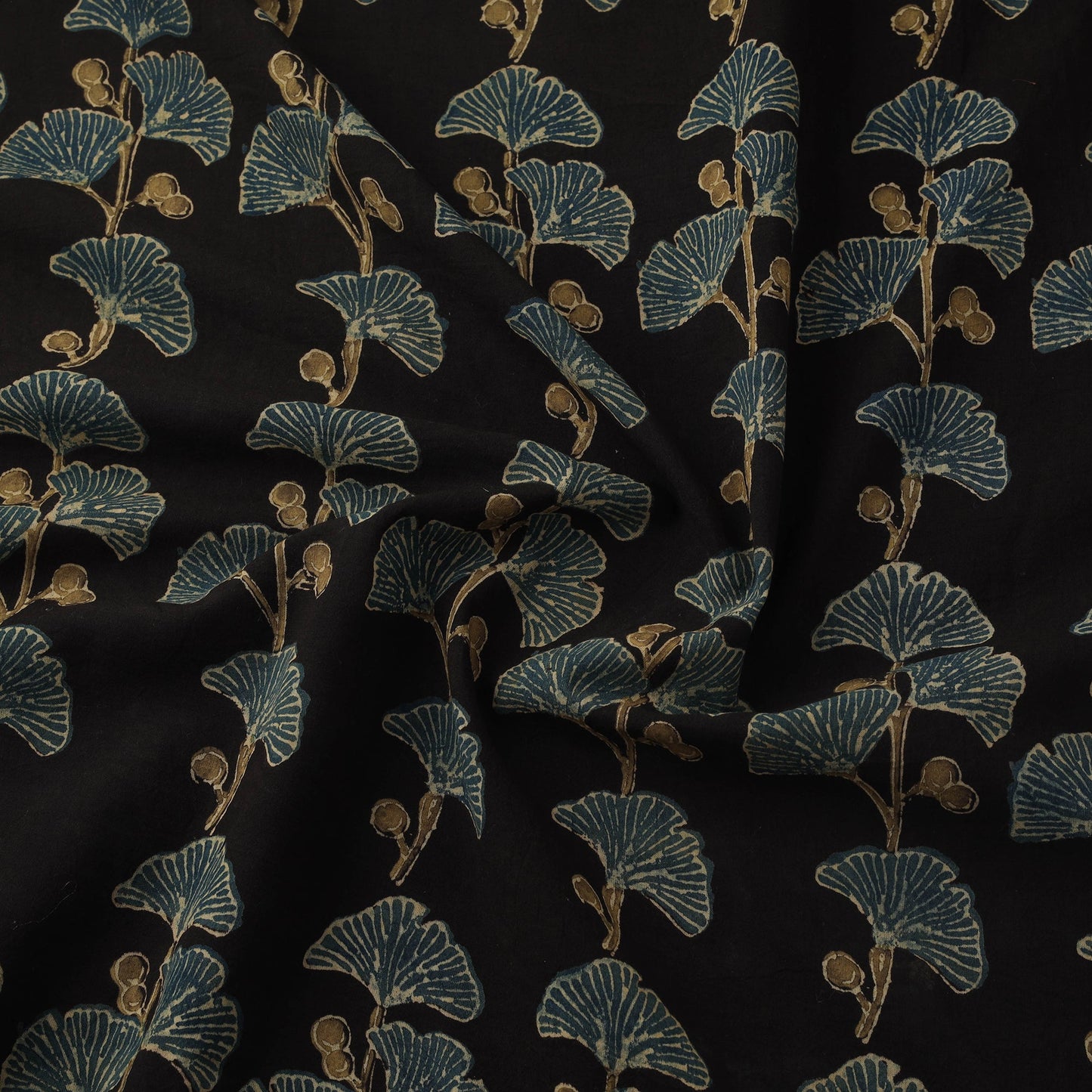 Natural dyed cotton kutch hand block ajrakh print fabric 05