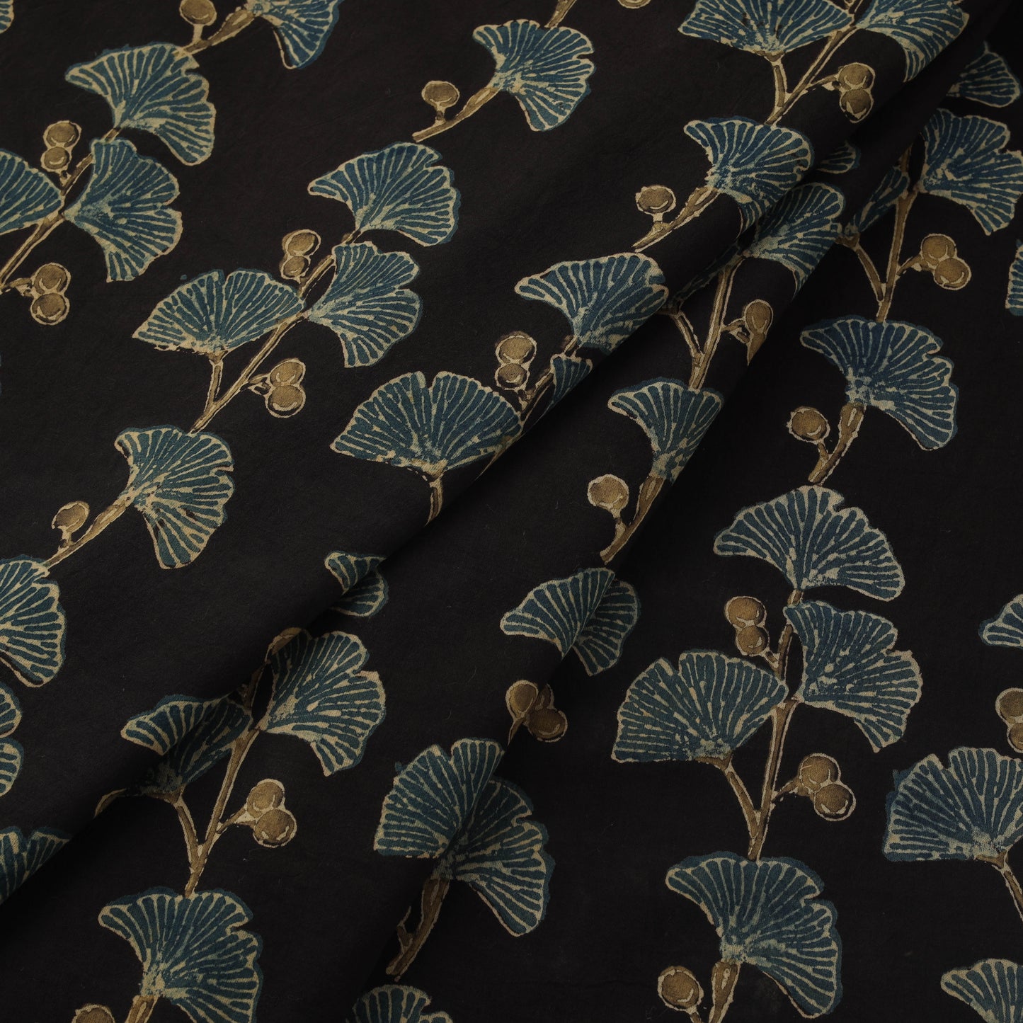 Natural dyed cotton kutch hand block ajrakh print fabric 05