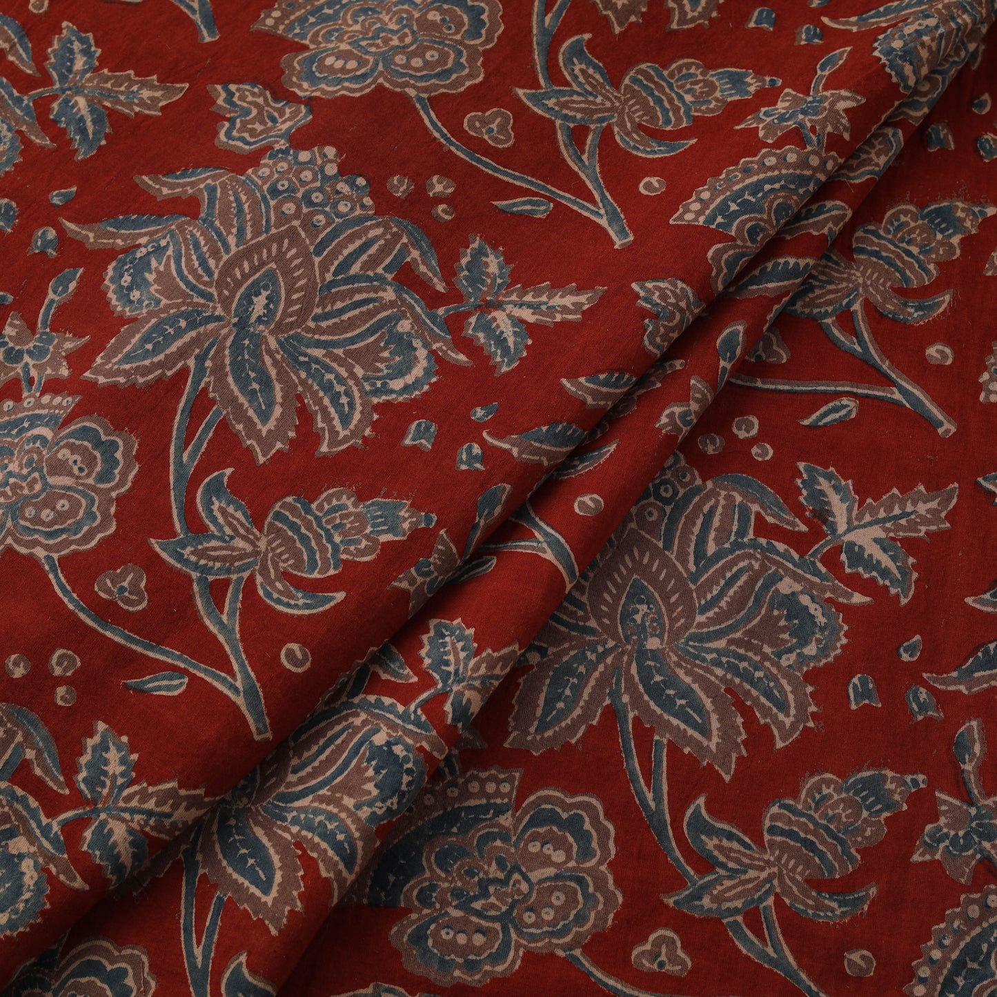 Natural dyed cotton kutch hand block ajrakh print fabric 06