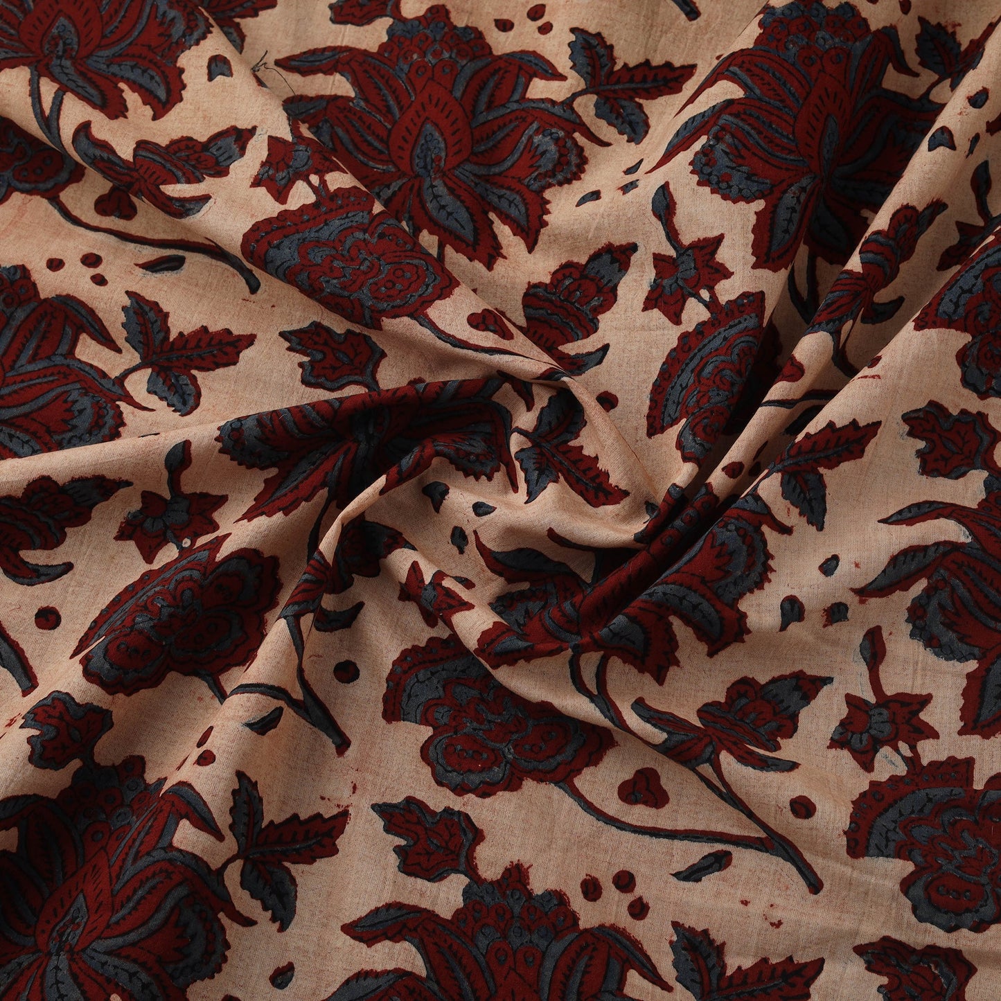 Natural dyed cotton kutch hand block ajrakh print fabric 07