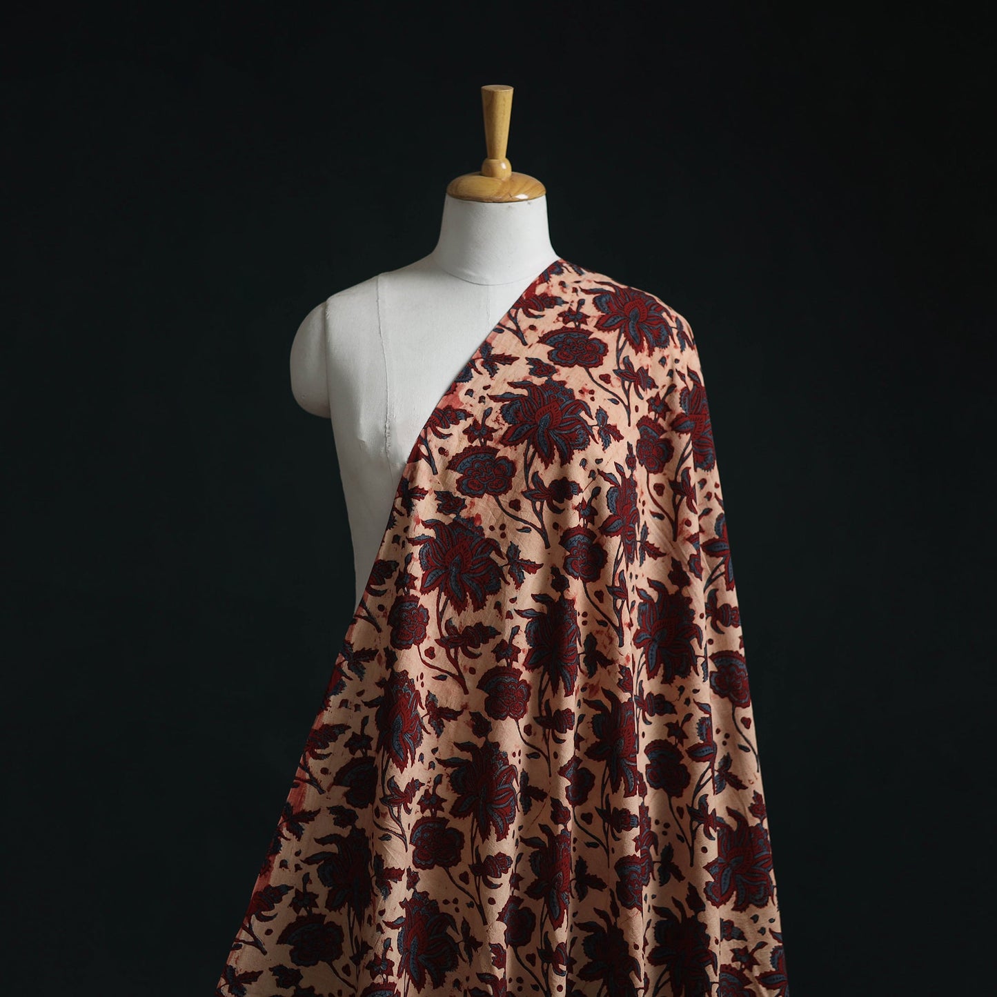 Natural dyed cotton kutch hand block ajrakh print fabric 07