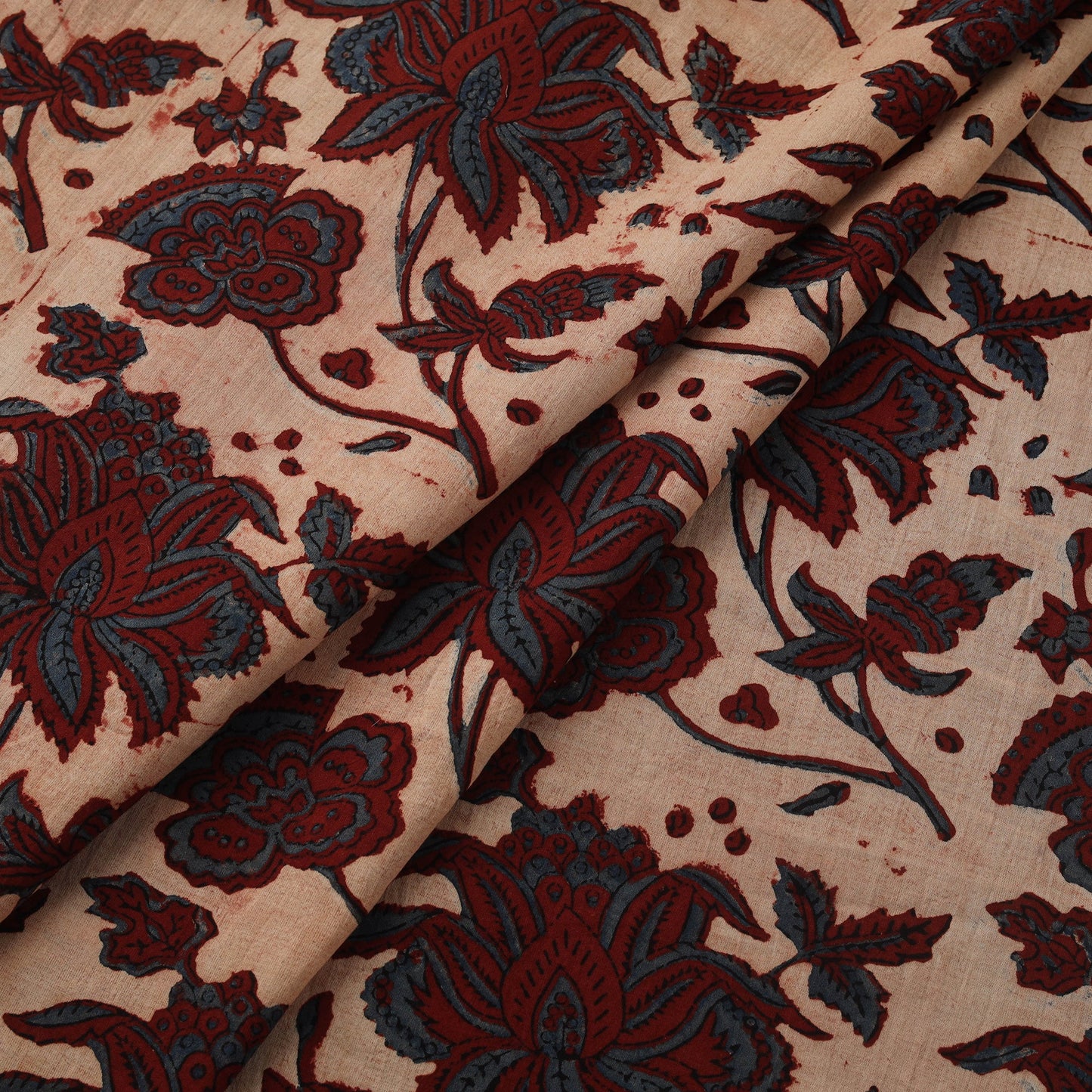 Natural dyed cotton kutch hand block ajrakh print fabric 07