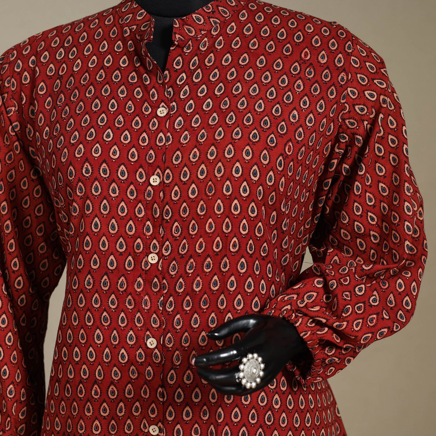 Natural dyed cotton a-line kurta 01 - 4xl - handcrafted
