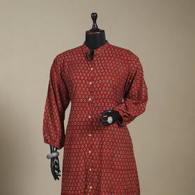 Natural dyed cotton a-line kurta 01 - 4xl - handcrafted